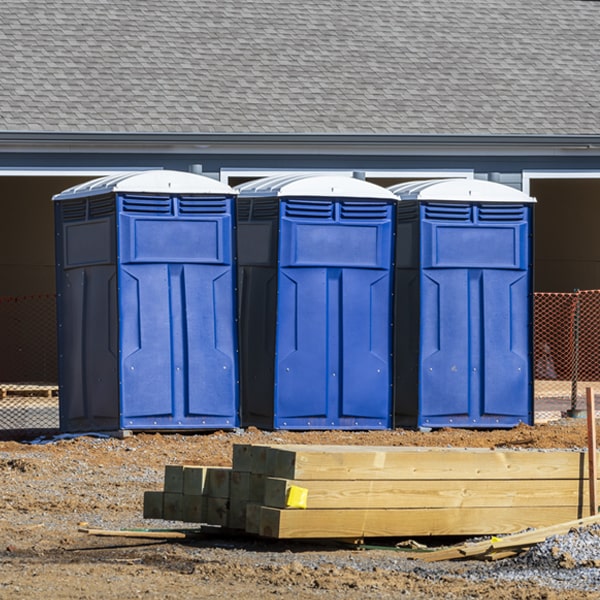 how often are the portable restrooms cleaned and serviced during a rental period in Ridgely Tennessee